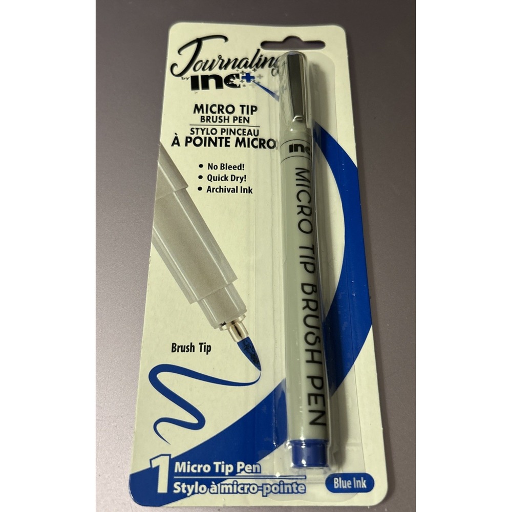 Inc. Journaling‎ Micro Tip Brush Pen, 1-ct. Blue ink. Archival Ink Calligraphy